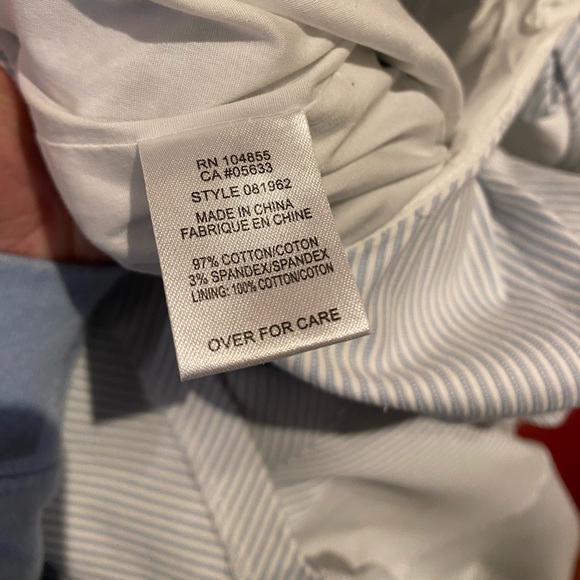 Vintage Y2K Blue Pinstripe Fitted Bodice Button-Up Sleeveless Summer Dress - Picture 12 of 15